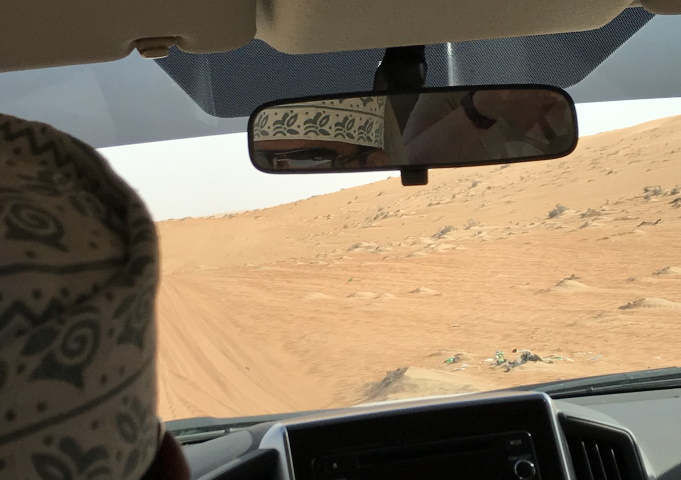 Driving across the desert
